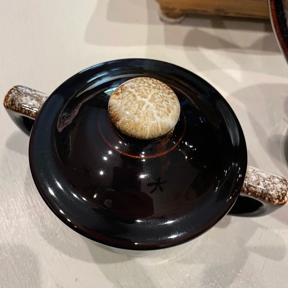 Pfaltzgraff Rustic Brown Ceramic Pitcher Cream and Sugar Set - Picture 11 of 12